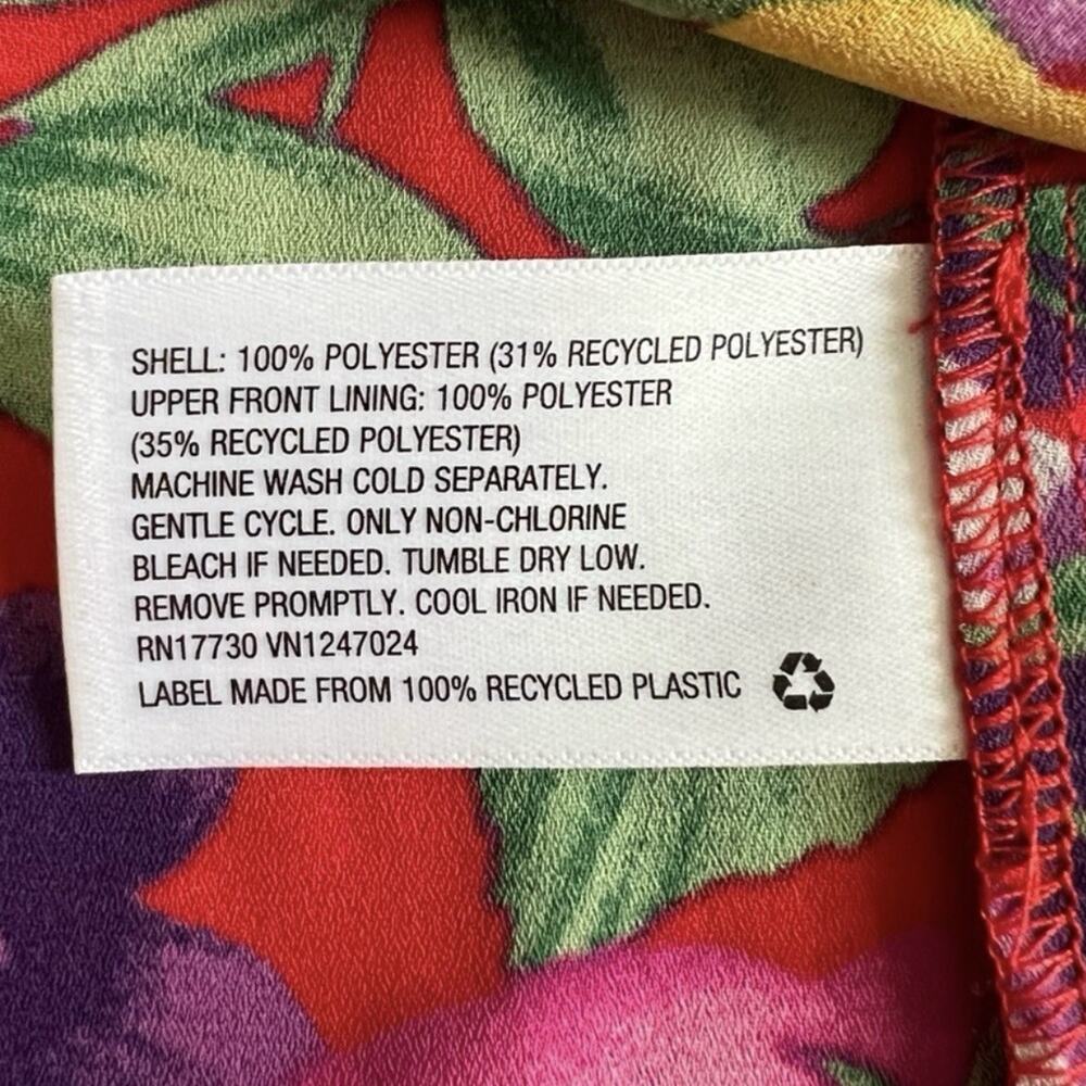 RIXO x Target Red Floral Open Back Cascade Ruffle Long Sleeve Midi Dress - Picture 7 of 7